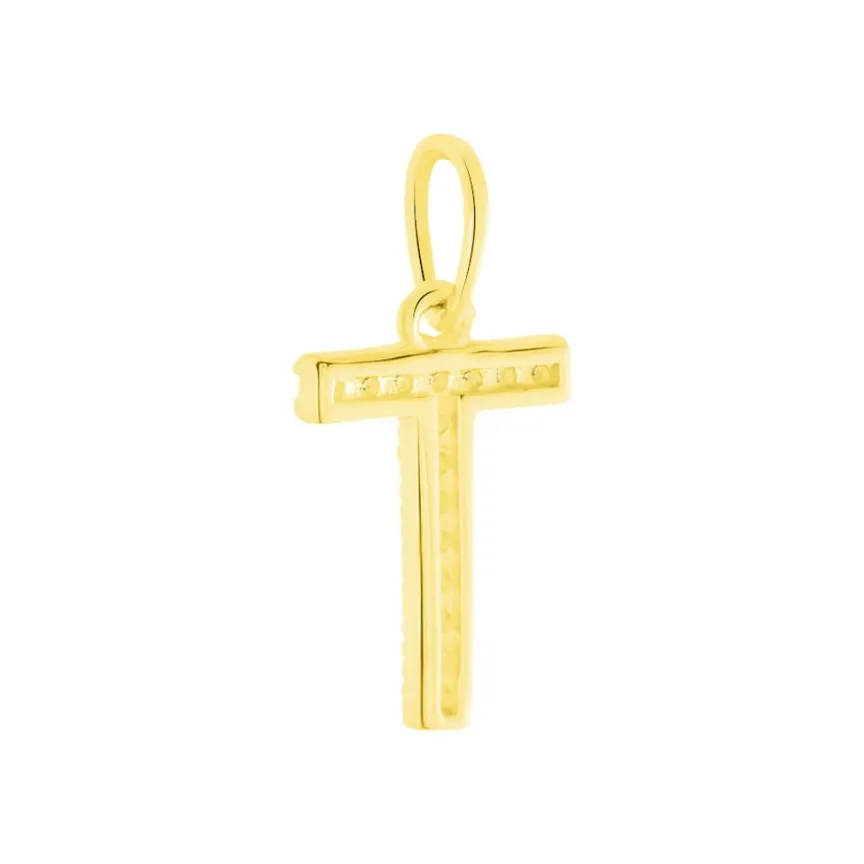 Pendentif Lettre T Or Jaune Oxyde-Histoire d'Or Discount