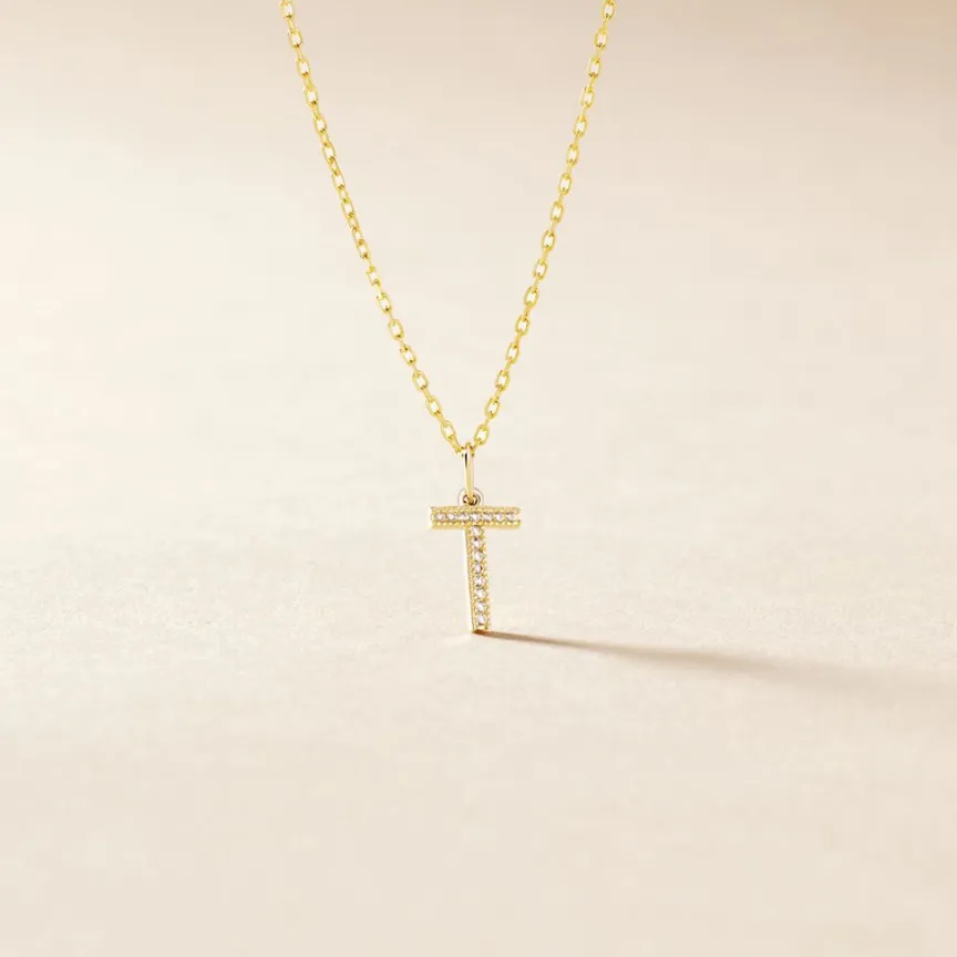Pendentif Lettre T Or Jaune Oxyde-Histoire d'Or Discount