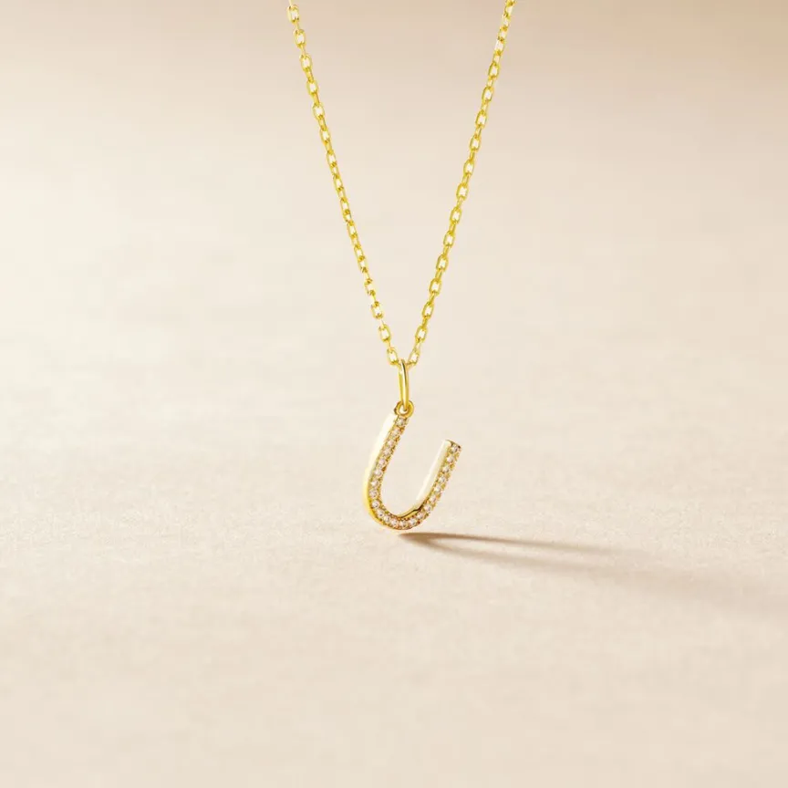 Pendentif Lettre U Or Jaune Oxyde-Histoire d'Or Hot