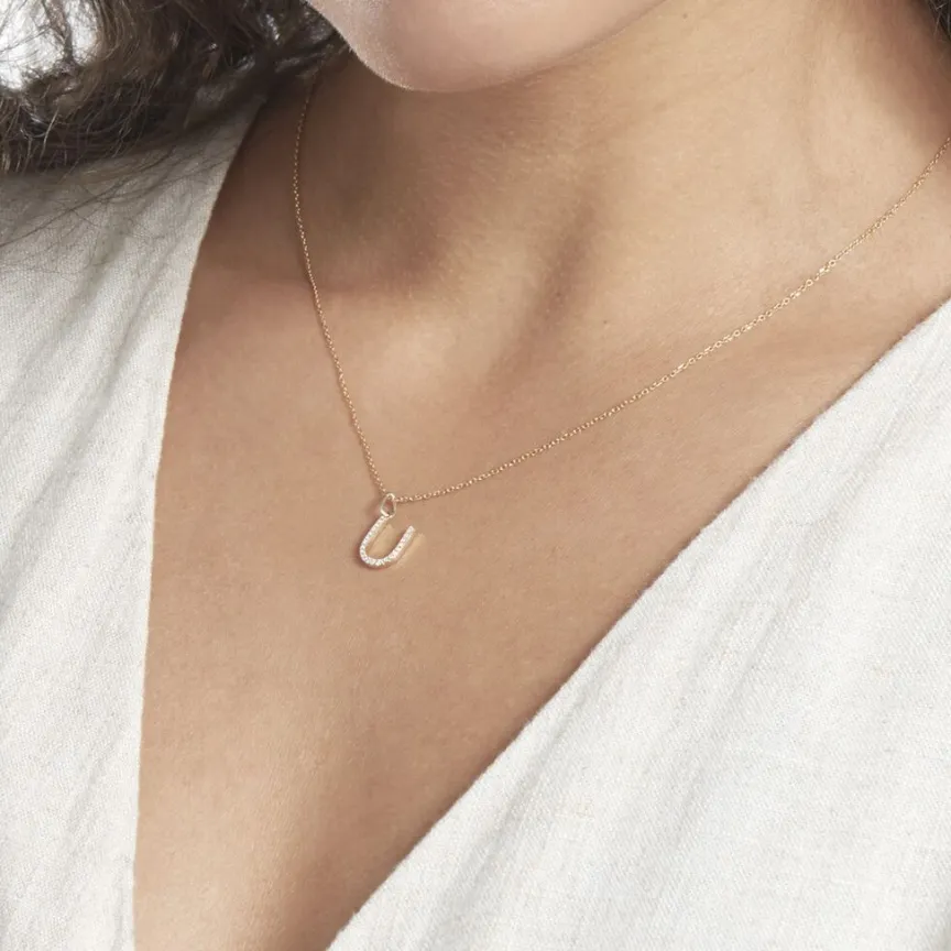 Pendentif Lettre U Or Jaune Oxyde-Histoire d'Or Hot