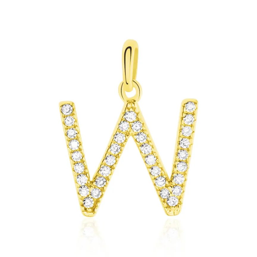 Pendentif Lettre W Or Jaune Oxyde-Histoire d'Or Outlet