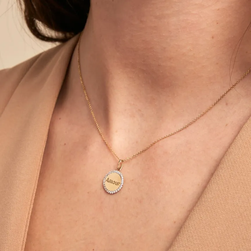 Pendentif Levon Or Jaune Oxyde De Zirconium-Histoire d'Or Online