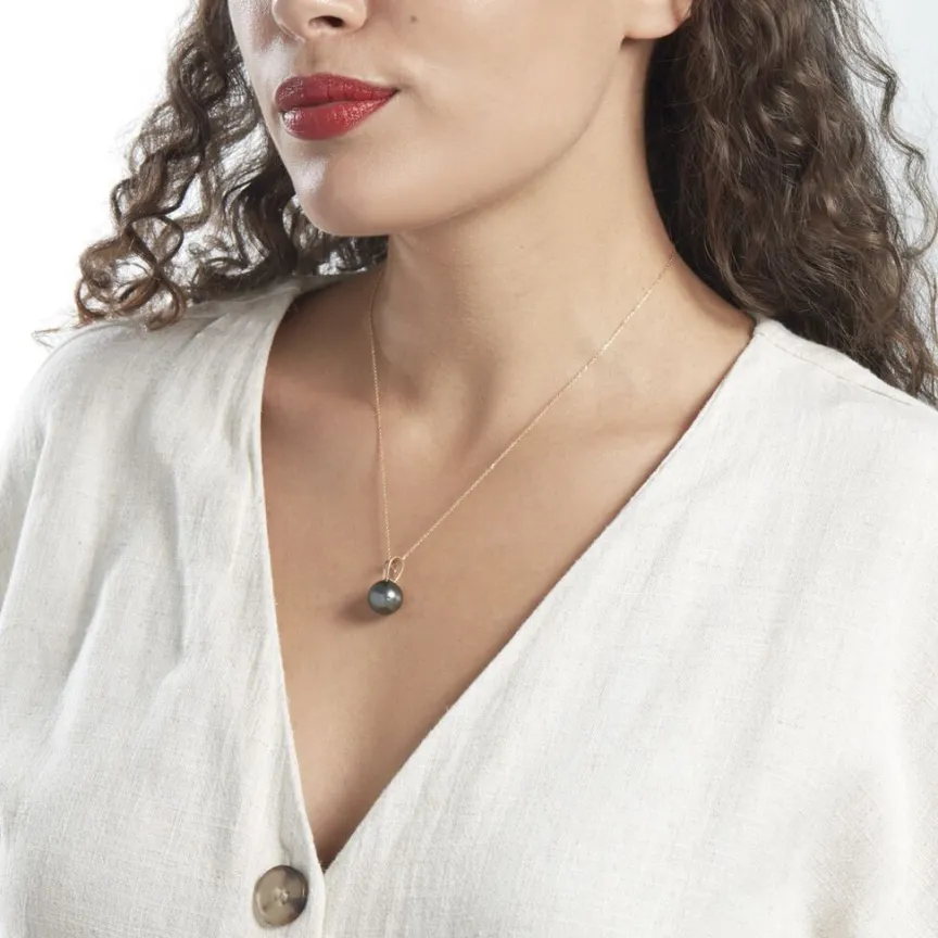 Pendentif Louizon Or Jaune Perle De Culture De Tahiti-Histoire d'Or Hot