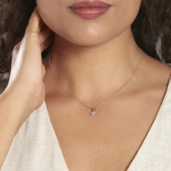 Histoire d'Or Pendentif Mabila Or Blanc Oxyde De Zirconium
