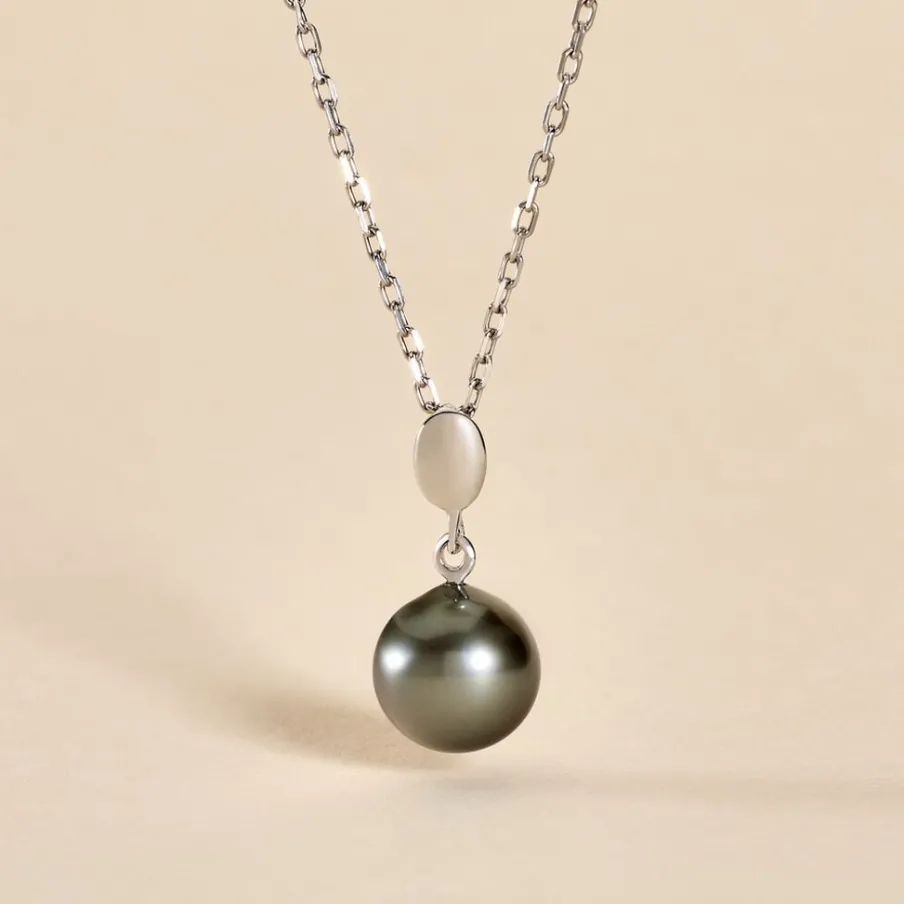 Histoire d'Or Pendentif Manolita Or Blanc Perle De Culture De Tahiti