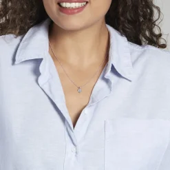 Pendentif Miyah Or Blanc Topaze-Histoire d'Or Sale