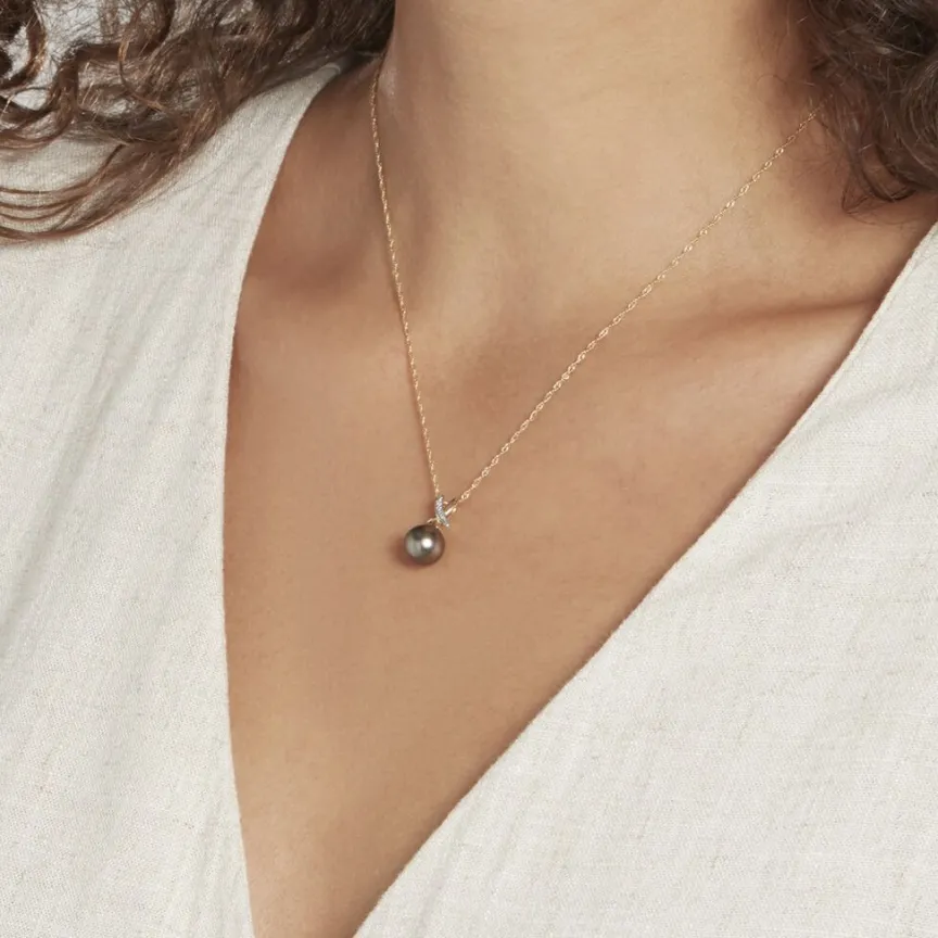 Pendentif Nilma Or Jaune Perle De Culture De Tahiti Et Diamant-Histoire d'Or Clearance