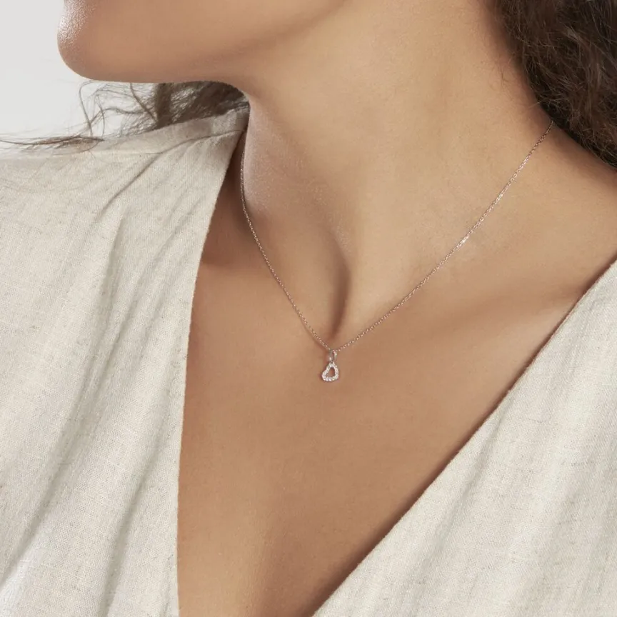 Pendentif Or Blanc Oxyde-Histoire d'Or Outlet