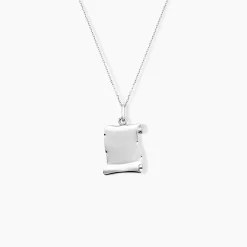 Histoire d'Or Pendentif Parchemin Argent Blanc