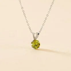 Pendentif Pepilla Or Blanc Péridot-Histoire d'Or