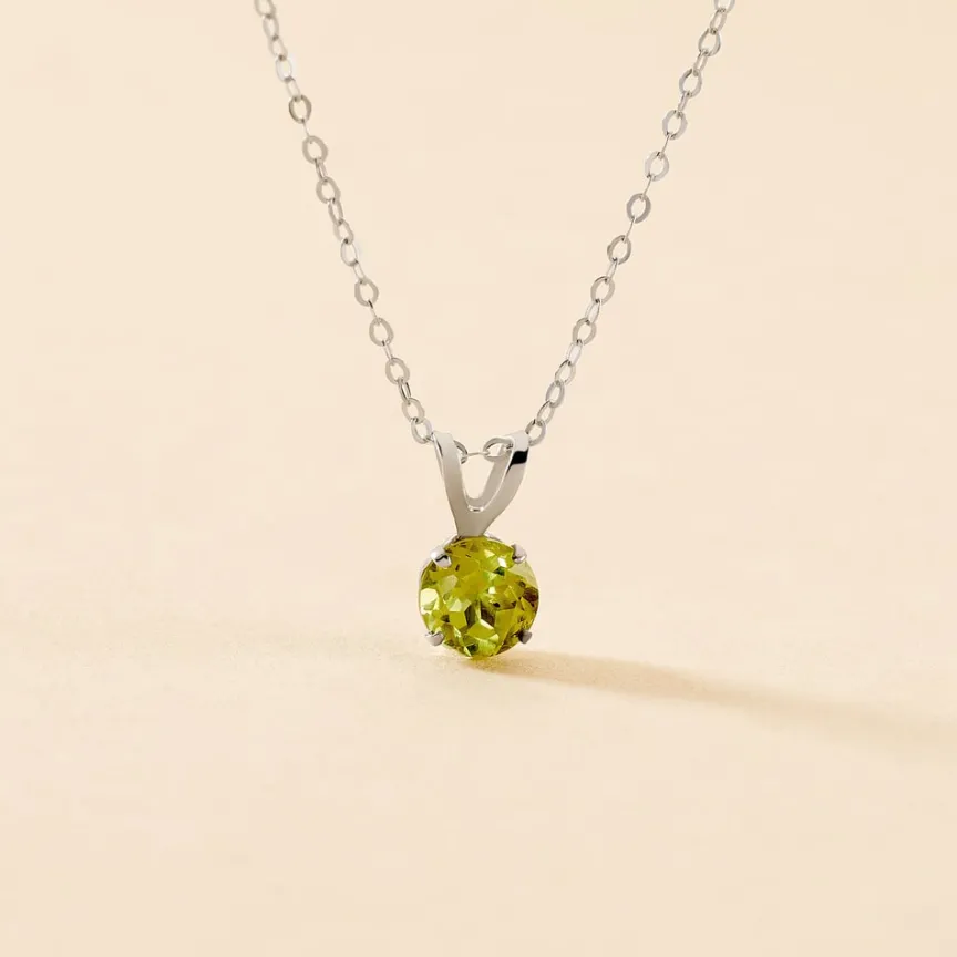 Pendentif Pepilla Or Blanc Péridot-Histoire d'Or