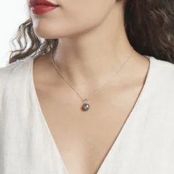 Histoire d'Or Pendentif Phila Or Blanc Perle De Culture De Tahiti