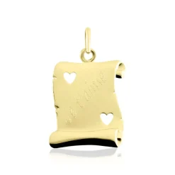 Histoire d'Or Pendentif Sirona Parchemin Message Or Jaune