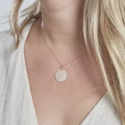 Pendentif Sirona Pastille Gravable Or Rose-Histoire d'Or New