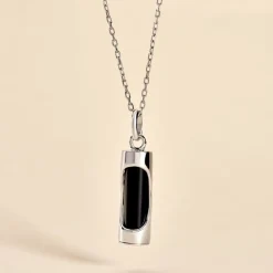 Histoire d'Or Pendentif Tiki Argent Blanc Onyx