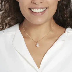 Histoire d'Or Pendentif Tourbillon Or Jaune Perle De Culture