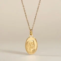 Histoire d'Or Pendentif Vierge Ovale Or Jaune