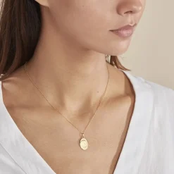 Histoire d'Or Pendentif Vierge Ovale Or Jaune