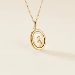 Histoire d'Or Pendentif Vierge Ovale Or Jaune