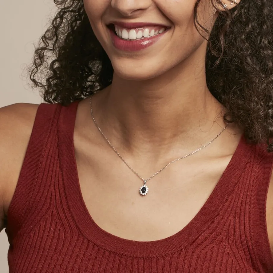 Histoire d'Or Pendentif Vladimir Or Blanc Saphir Et Diamant