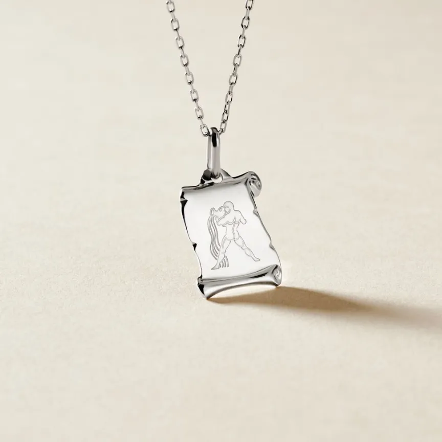 Pendentif Zodiaque Parchemin Argent Blanc-Histoire d'Or Outlet
