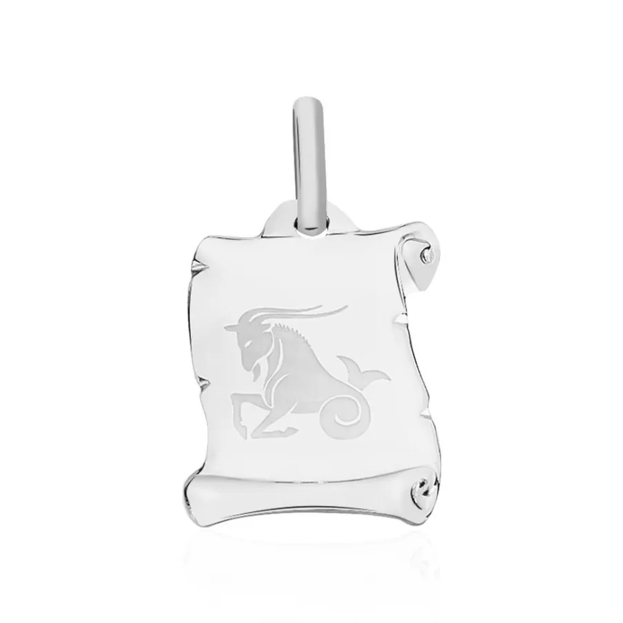 Histoire d'Or Pendentif Zodiaque Parchemin Argent Blanc