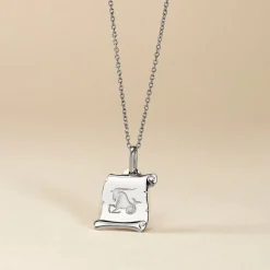 Histoire d'Or Pendentif Zodiaque Parchemin Argent Blanc