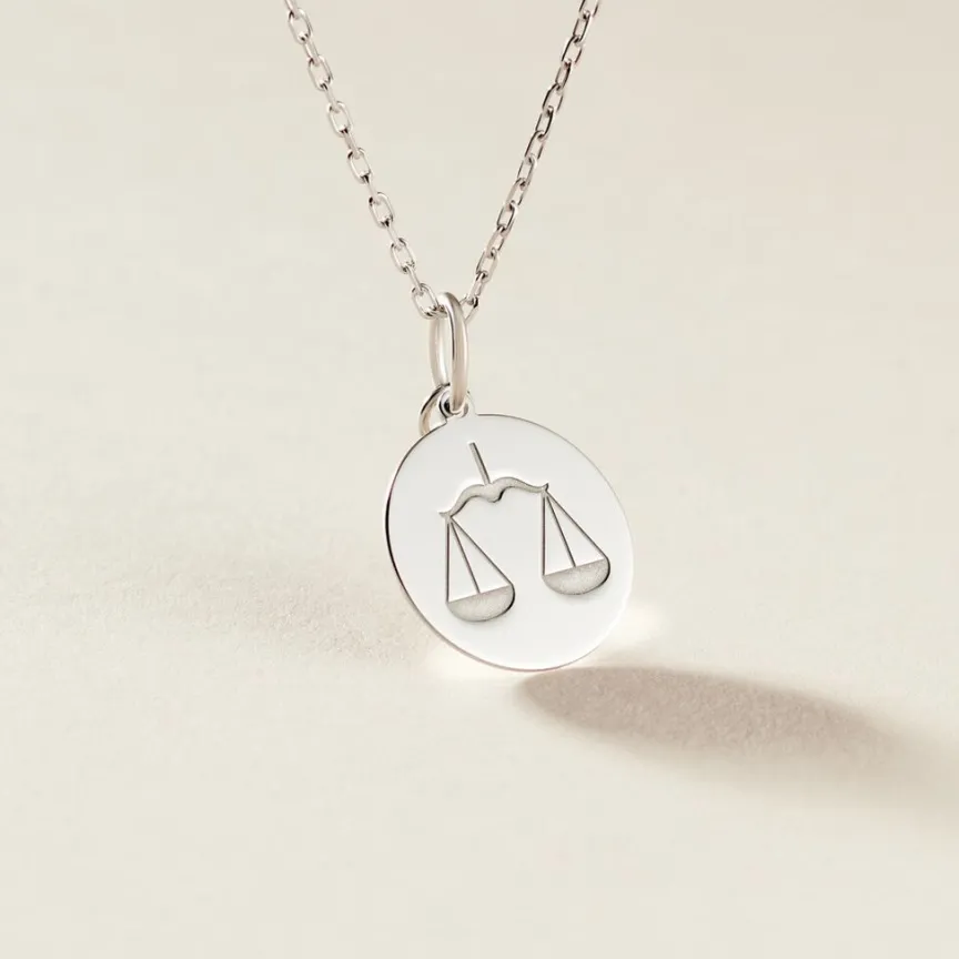 Pendentif Zodiaque Rond Argent Blanc-Histoire d'Or Online