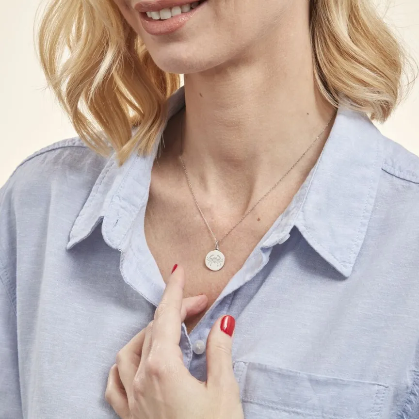 Pendentif Zodiaque Rond Argent Blanc-Histoire d'Or