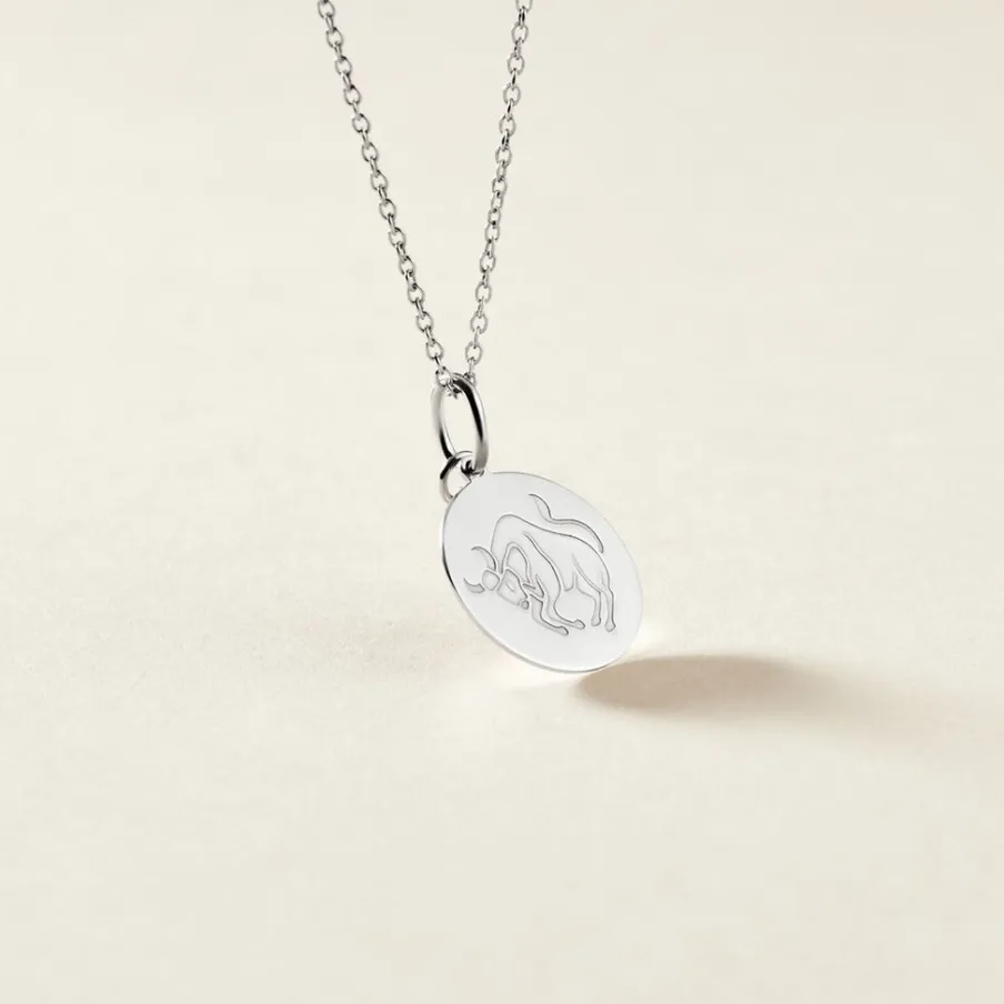 Histoire d'Or Pendentif Zodiaque Rond Argent Blanc