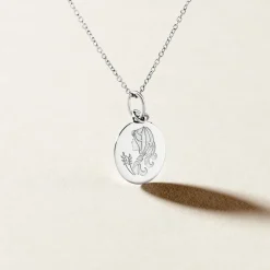 Histoire d'Or Pendentif Zodiaque Rond Argent Blanc