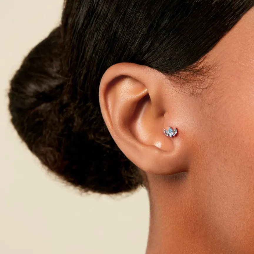 Piercing Cathia Argent Blanc Oxyde De Zirconium-Histoire d'Or Clearance