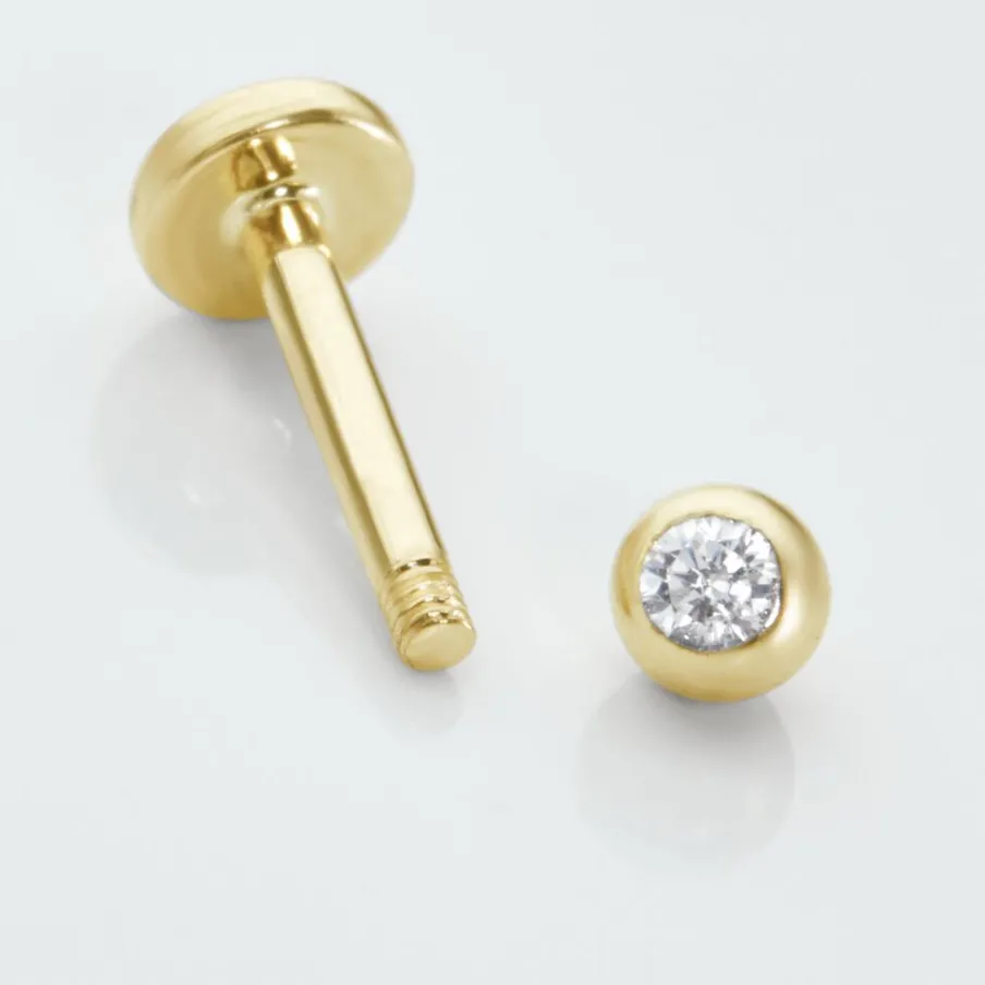 Histoire d'Or Piercing De Labret Or Jaune Acanta Oxyde De Zirconium
