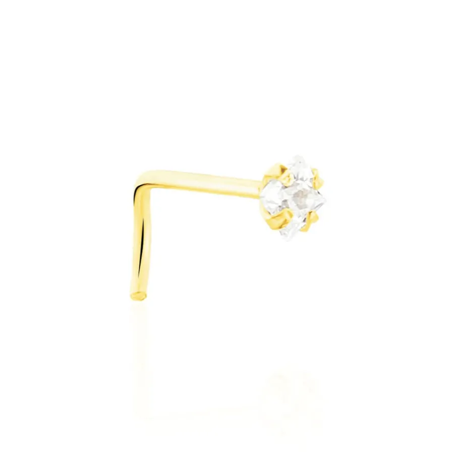Histoire d'Or Piercing De Nez Fethi Serti Griffe Or Jaune Oxyde De Zirconium