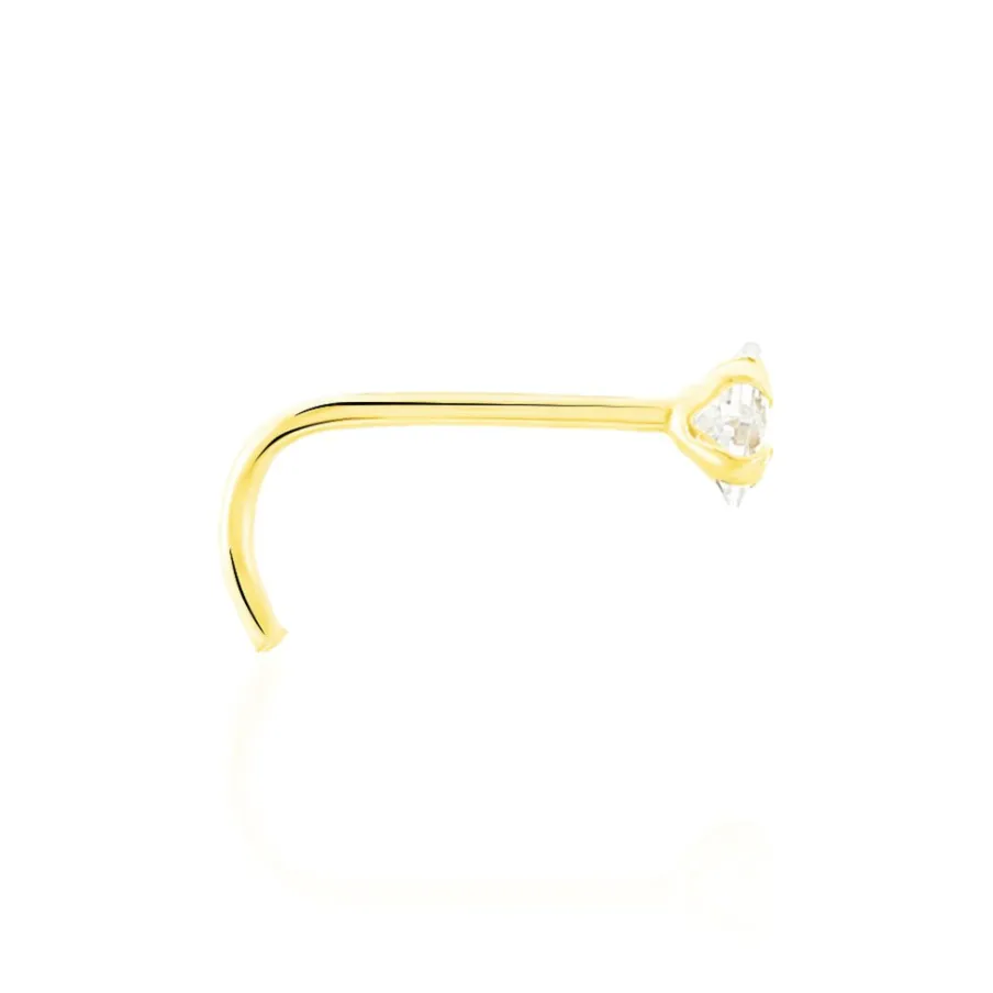 Histoire d'Or Piercing De Nez Fethi Serti Griffe Or Jaune Oxyde De Zirconium