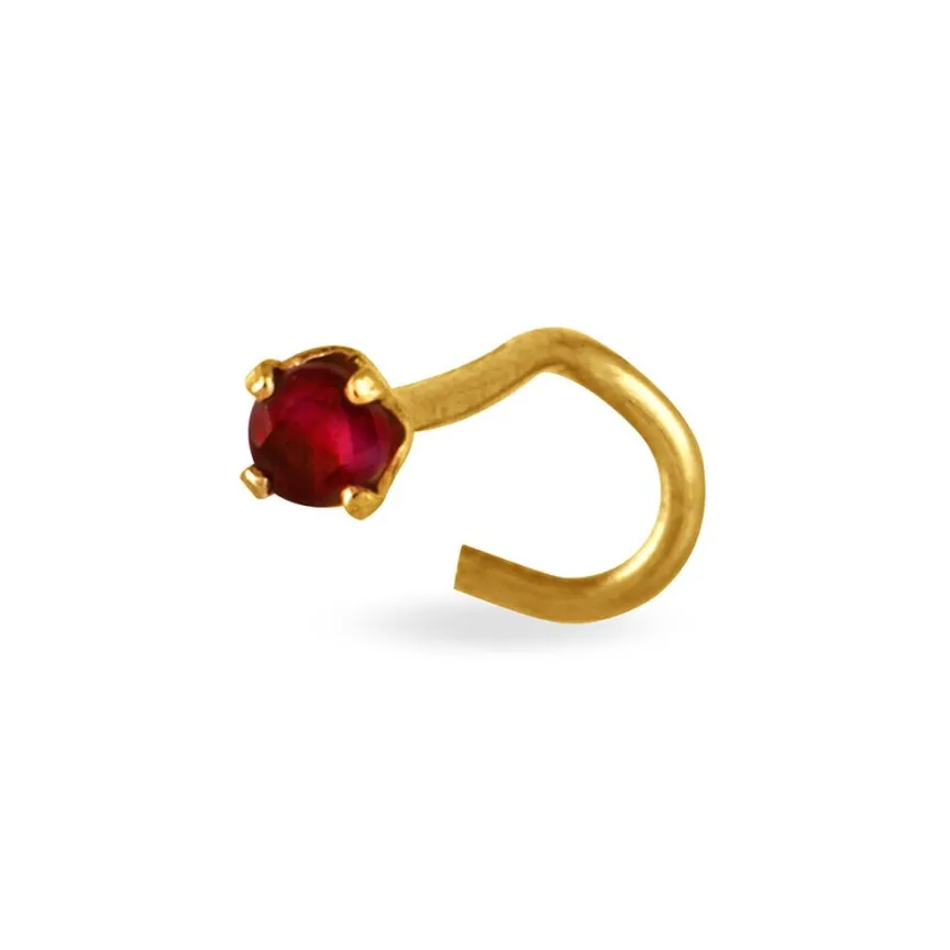 Piercing De Nez Friea Serti Griffe Or Jaune Rubis-Histoire d'Or New