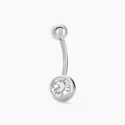Histoire d'Or Piercing De Nombril Santuzza Acier Blanc Verre