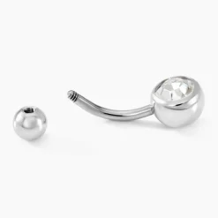 Histoire d'Or Piercing De Nombril Santuzza Acier Blanc Verre