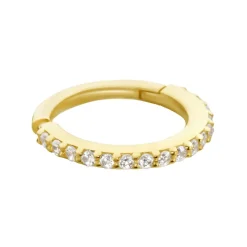 Histoire d'Or Piercing D'oreille Or Jaune Amaranthe Oxydes De Zirconium