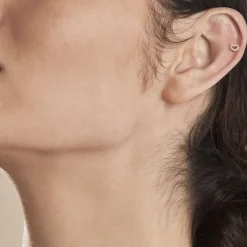 Histoire d'Or Piercing D'oreille Or Jaune Alchemille Oxydes De Zirconium