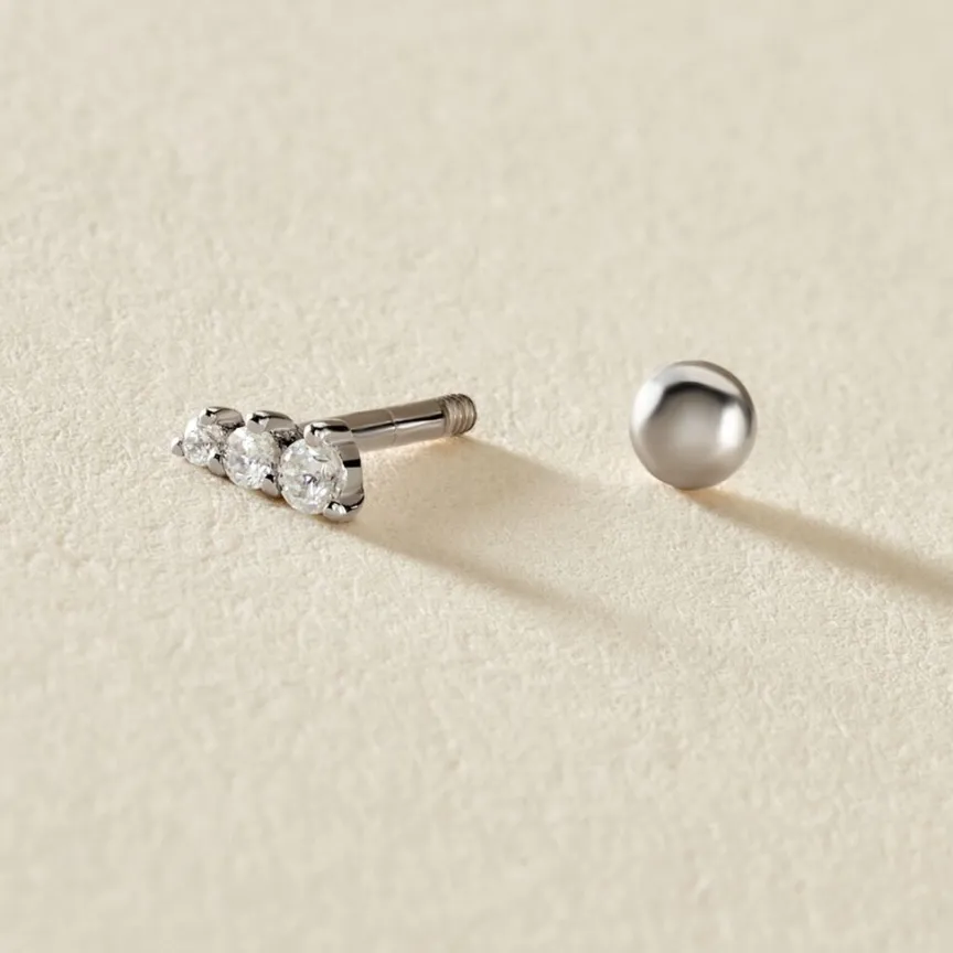 Piercing D'oreille Unitaire Delphie Argent Blanc Oxyde De Zirconium-Histoire d'Or