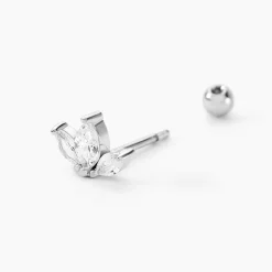 Piercing D'oreille Unitaire Argent Père Oxyde De Zirconium-Histoire d'Or Clearance