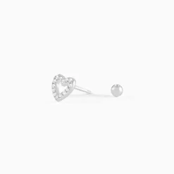 Piercing D'oreille Unitaire Argent Blanc Cort Oxyde De Zirconium-Histoire d'Or New