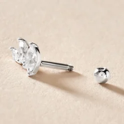 Piercing D'oreille Unitaire Fox Argent Rhodié Oxyde De Zirconium-Histoire d'Or Clearance