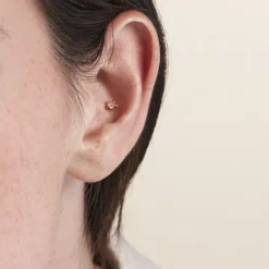 Histoire d'Or Piercing D'oreilles Unitaire Acier Doré Piia Oxyde De Zirconium