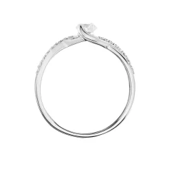 Solitaire Accompagné Laetitianne Or Blanc Diamant Synthétique-Histoire d'Or