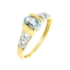 Histoire d'Or Solitaire Laetitienne Or Jaune Topaze Oxydes