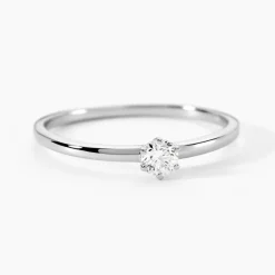 Histoire d'Or Solitaire  Natalia Pl Platine Blanc Diamant