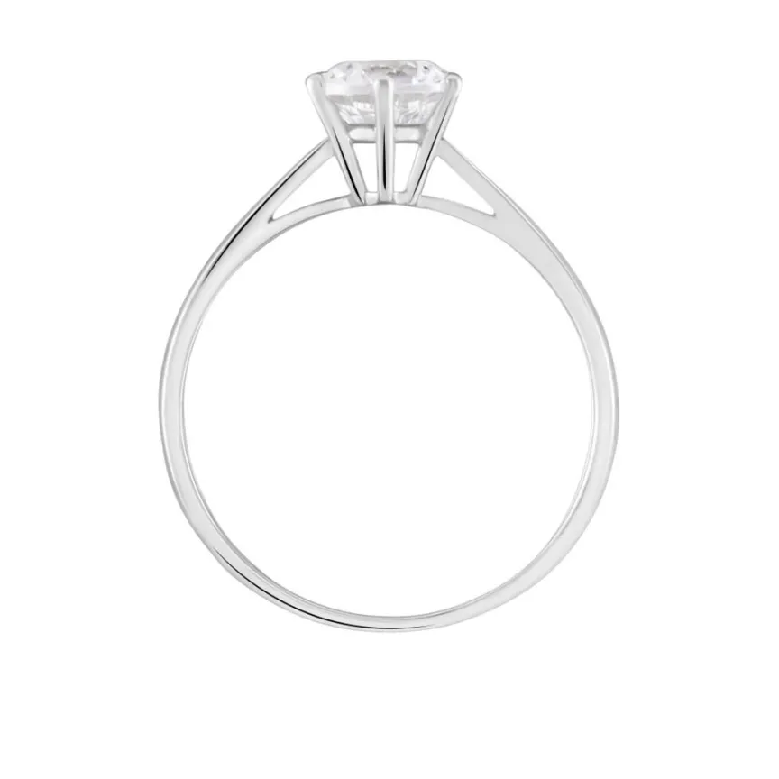 Solitaire Or Blanc Laurian Oxyde De Zirconium Blanc-Histoire d'Or New