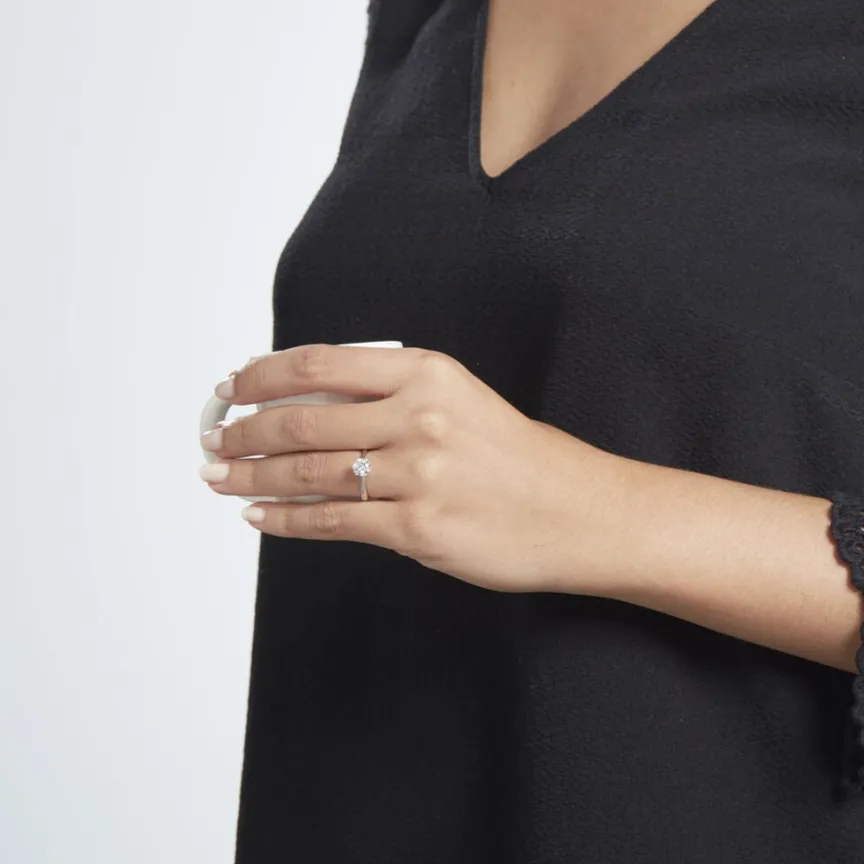 Solitaire Or Blanc Laurian Oxyde De Zirconium Blanc-Histoire d'Or New